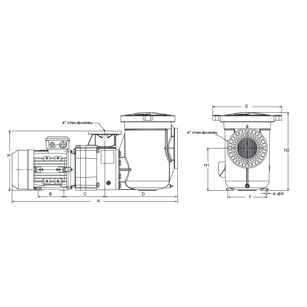 Насос AquaViva AQP-5.5 трехфазный Насос AquaViva AQP-5.5 трехфазный